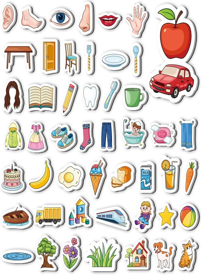 PraxiKidy 50 First Words Fridge Magnets for Toddlers,Refrigerator Magnets for Kids Baby Reading Speech Therapy Learn to Read Educational Learning Magnetic Toys for Whiteboard Preschool Homeschool - Image 1